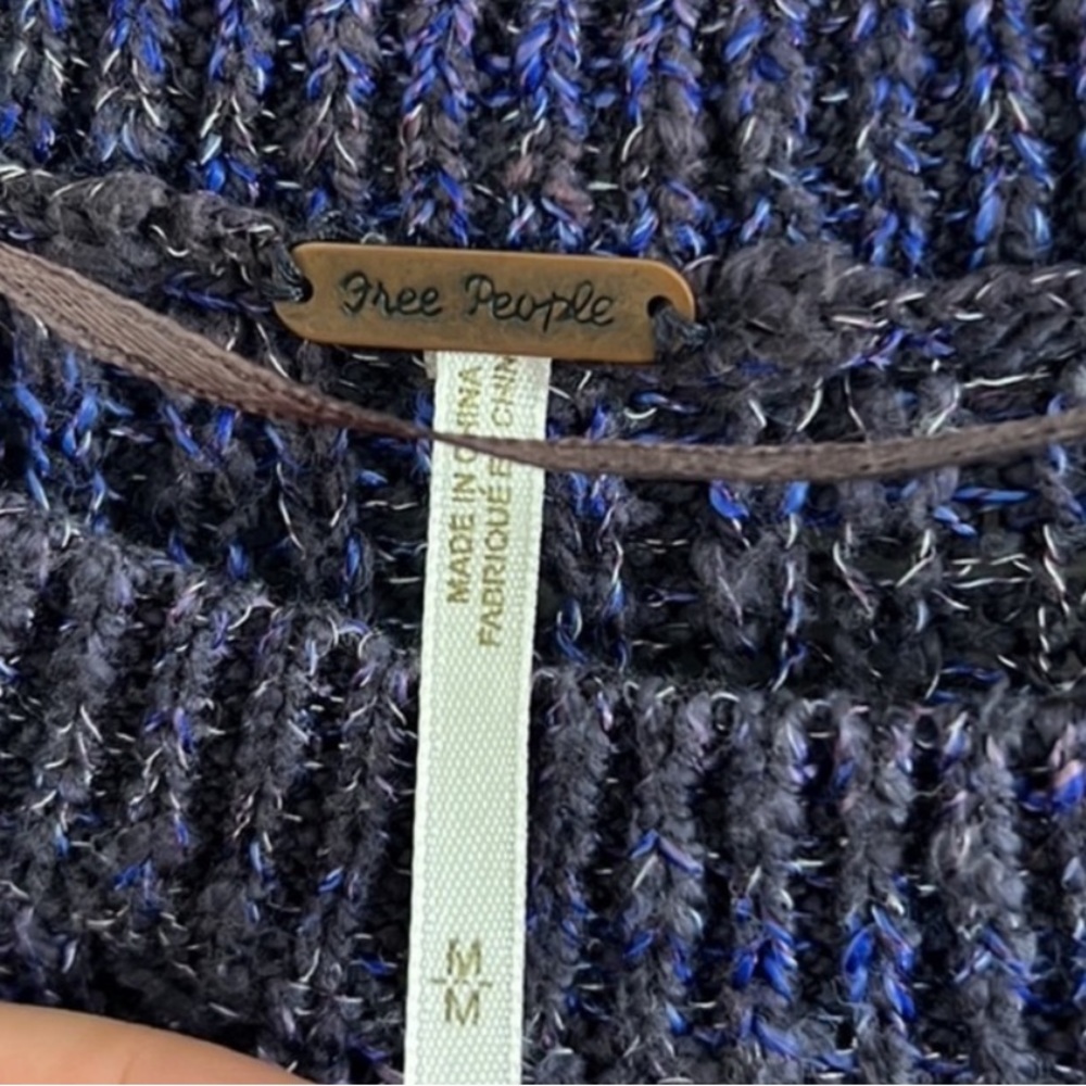 Free People Chunky Knit Sweater - Purple / Blue - Picture 4 of 7